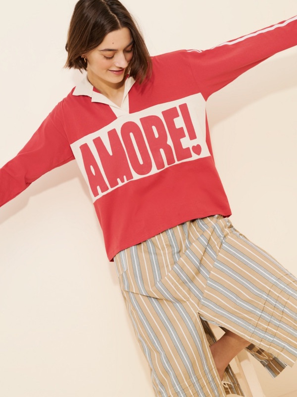 Daydreamer AMORE Rugby Tee Red